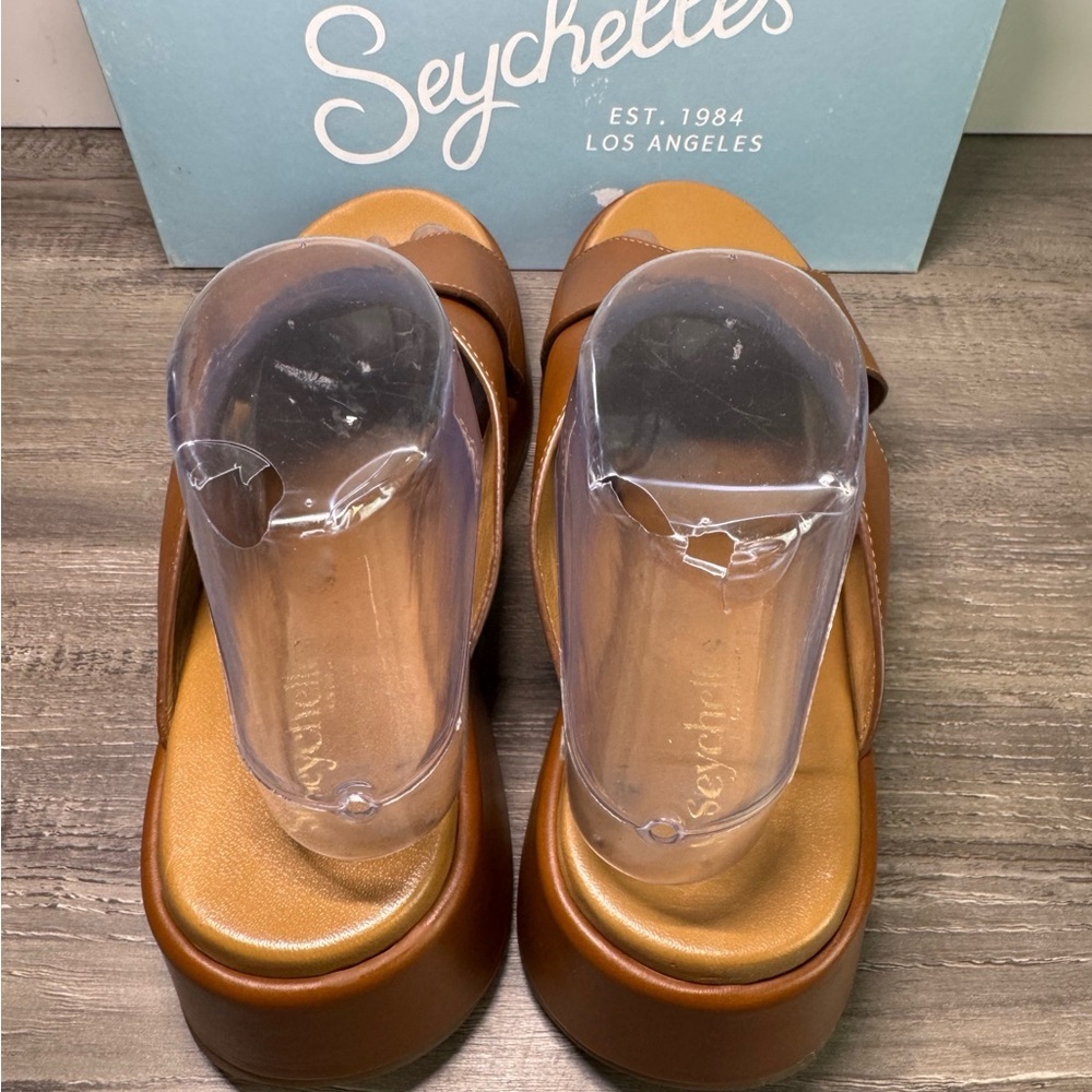 NWOT Seychelles Key Largo Wedge Slide Leather Sandals 10 $129 - Picture 8 of 14